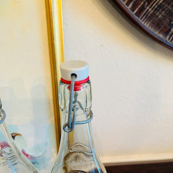 Vintage Geyer Freres En 1895 Bottles Hinged Bail & Stopper (2) Cottagecore Decor - Picture 4 of 9